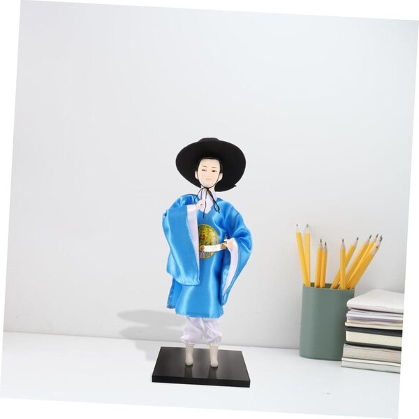 Traditionelle koreanische Hanbok-Muñeca-Figur, 30 cm, Kunstharz, Pintada Artesanal Hemobllo