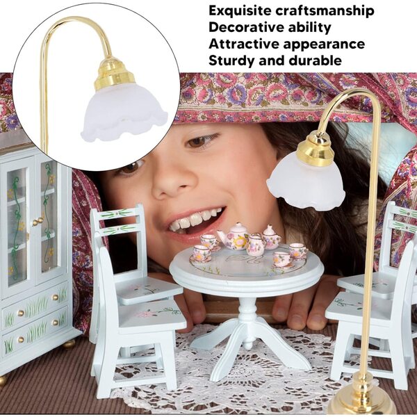 Lampada da Terra in Miniatura per Casa delle Bambole Dan&Dre Scala 1/12 con Luce a Batteria