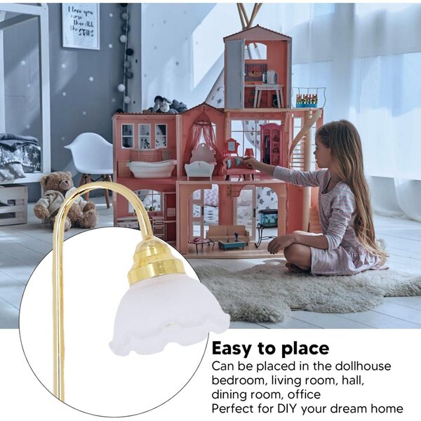 Lampada da Terra in Miniatura per Casa delle Bambole Dan&Dre Scala 1/12 con Luce a Batteria