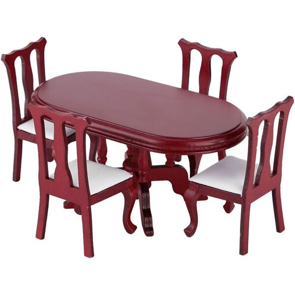 Set Mobili Tavolo e Sedie 1:12 in Legno per Casa delle Bambole - Design Elegante