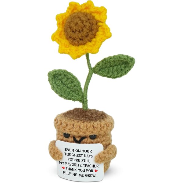 Mini bambola all'uncinetto OASSIE girasole, regalo di ringraziamento per maestre