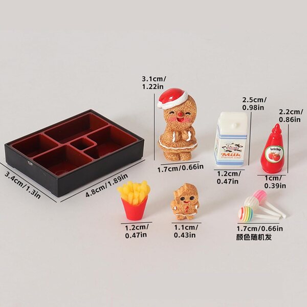 Set natalizio 1/12 accessori in resina per casa delle bambole con pan di zenzero