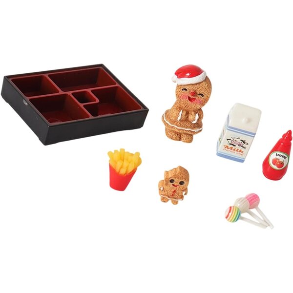 Set natalizio 1/12 accessori in resina per casa delle bambole con pan di zenzero