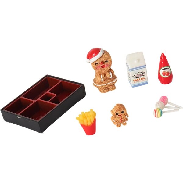 Set natalizio 1/12 accessori in resina per casa delle bambole con pan di zenzero