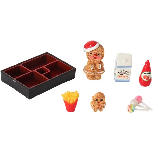 Set natalizio 1/12 accessori in resina per casa delle bambole con pan di zenzero