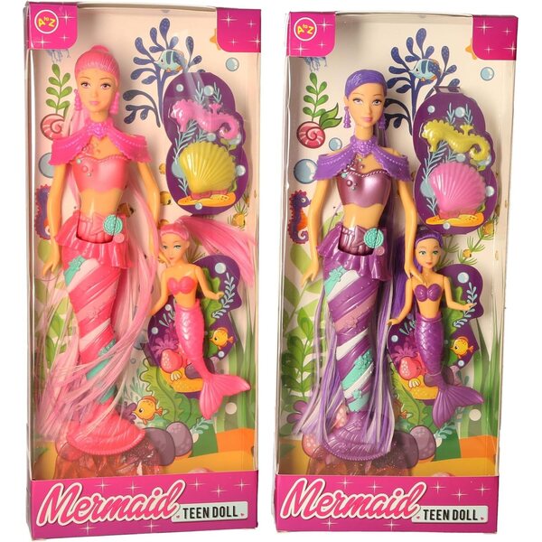 Водоустойчива съчленена кукла русалка Atoz Mermaid & Sister 30 см