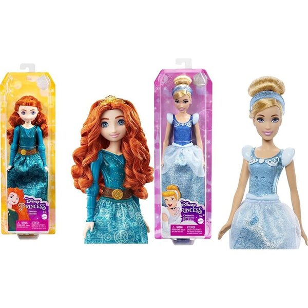 Figurines Disney Princess Merida et Cenicienta avec trajes et accessoires interchangeables +3 ans