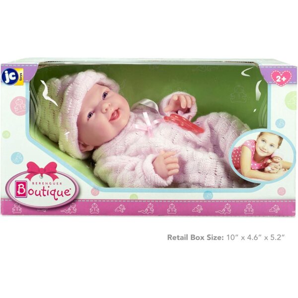 Νεογέννητο JC TOYS Παιχνίδι μαλακό βινύλιο με σχοινί και αξεσουάρ, 38 cm και μίνι 24 cm