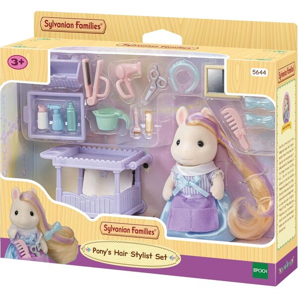 Sylvanian Families Serafina Pony-Stylisten-Set mit 18 Make-up- und Haaraccessoires