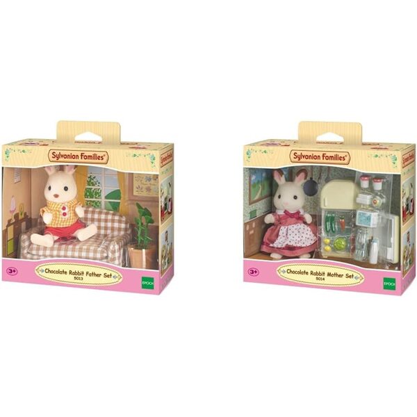 SYLVANIAN FAMILIES - Σετ σοκολατένια παιχνίδια για παιδιά Sofá Frasier y Nevera Teri Conejos