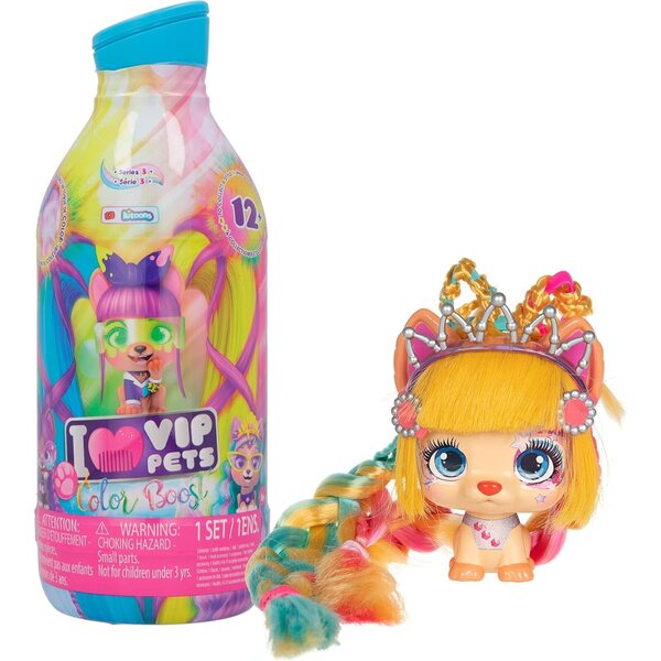 Vip Pets Celebripets și Color Boost | Muñecas Perritas Surprise cu Pelo Largo y Accesorios