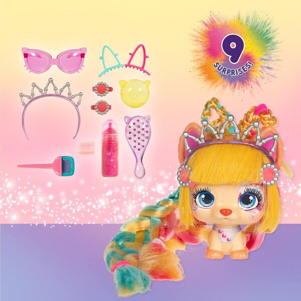 Vip Pets Celebripets și Color Boost | Muñecas Perritas Surprise cu Pelo Largo y Accesorios