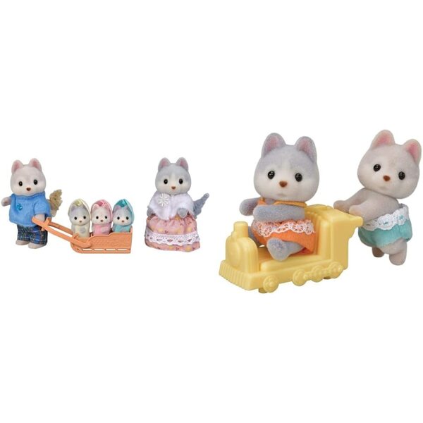 SYLVANIAN FAMILIES Dolls House Husky Family and Husky Twins Σετ 5 Φιγούρες