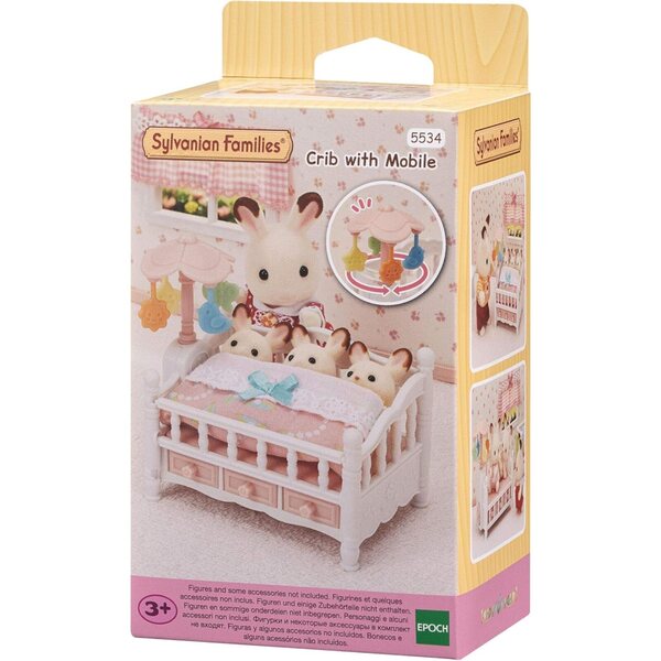 Sylvanian Families Mini Muñecas et accessoires avec berceau pour Trillizos, jeu imaginatif