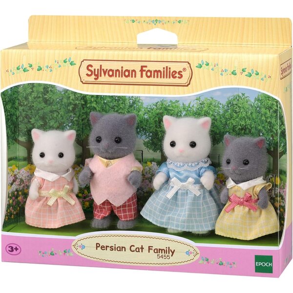 Sylvanian Families 05455 Perserkatzenfamilie + Perserkatzenzwillinge – Set mit 6 Figuren