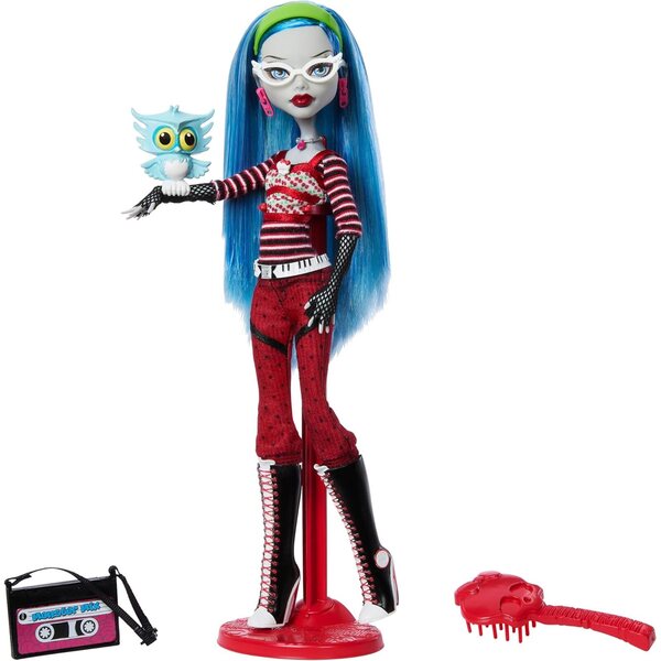 Originální Monster High Yelps Ghoulia s příslušenstvím, diářem a stojanem 6+