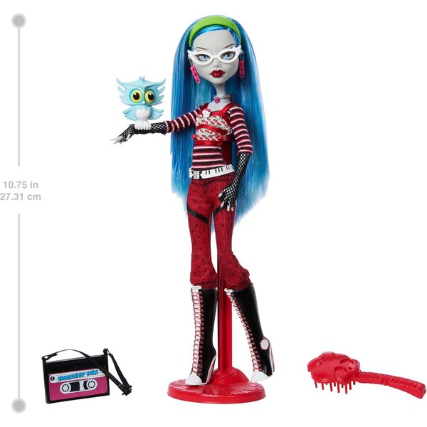 Original Monster High Yelps Ghoulia mit Zubehör, Tagebuch und Ständer 6+