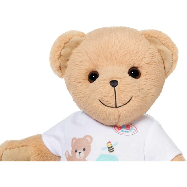 Baby Born Zapf Creation 834435 Osito de Peluche con Body Blanco - Oso de Peluche con Brazos y piernas móviles, Cabeza giratoria, Lavable a Mano, con Libro de la Amistad y Hoja de Pegatinas