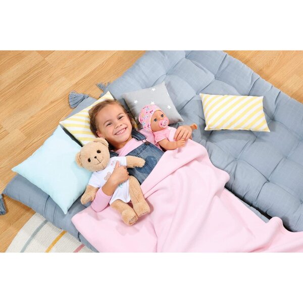 Baby Born Zapf Creation 834435 Osito de Peluche con Body Blanco - Oso de Peluche con Brazos y piernas móviles, Cabeza giratoria, Lavable a Mano, con Libro de la Amistad y Hoja de Pegatinas