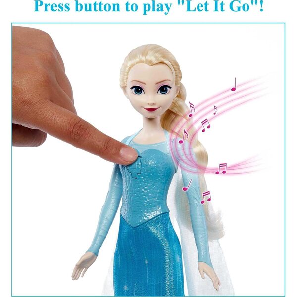 Panenka Elsa Musical Disney Frozen s integrovanou písničkou a originálními šaty