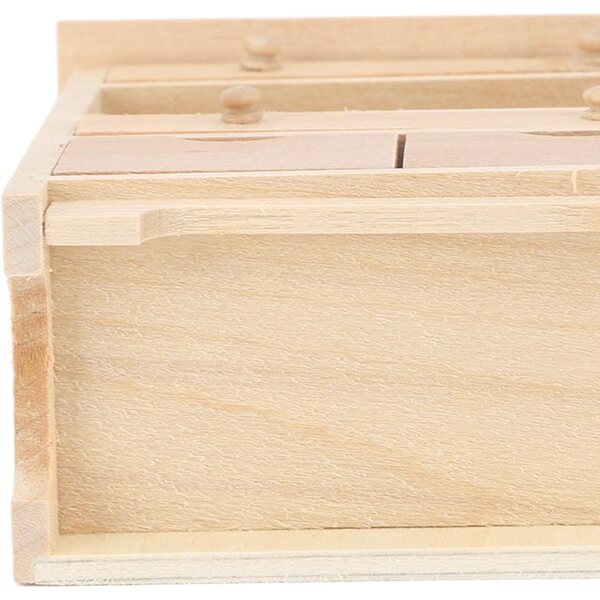 Cryfokt Mini Cassettiera in Legno Massello, Mobili Realistici per Case delle Bambole