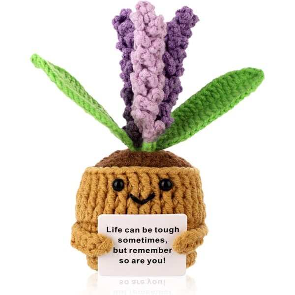 TOYMIS Positive Lavender in Crochet Maceta 14cm - Handmade Decoration and Original Gift