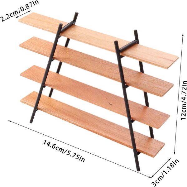 4-lagiges Holzregal für 1/12 Puppenhaus, Dekoration und Organisation