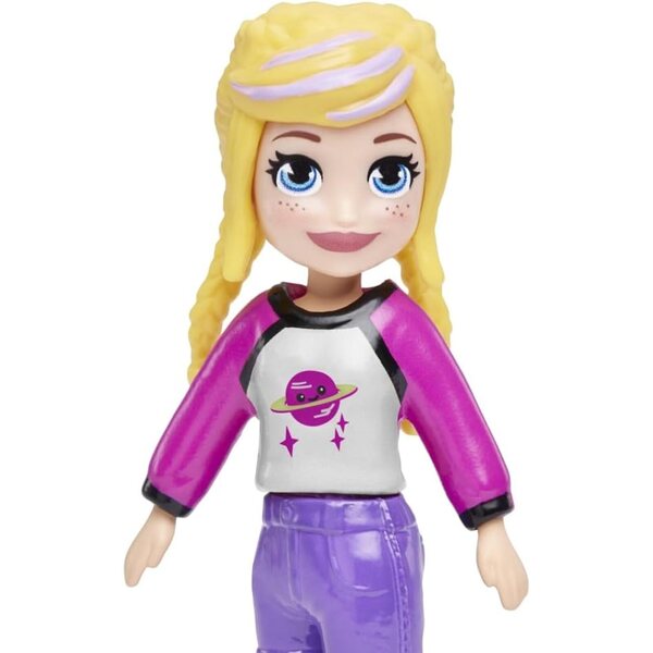 Polly Pocket-Sammelpuppe mit modernem Outfit und farbenfrohen Details