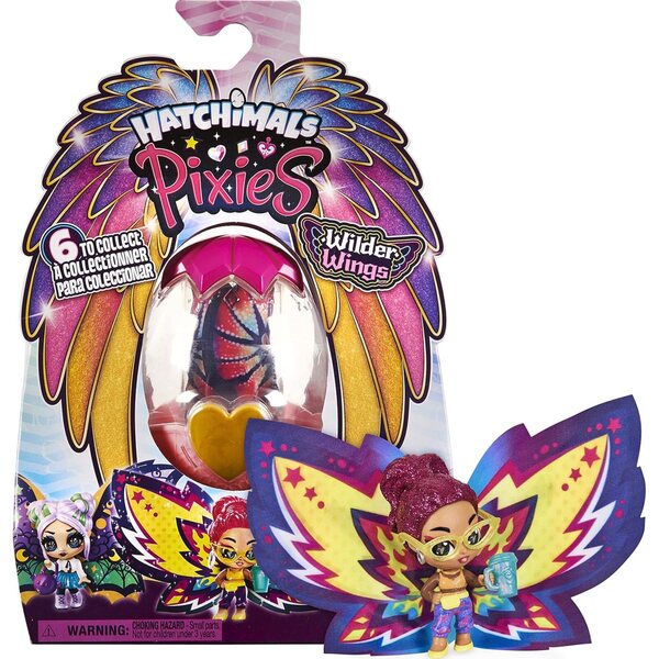 Hatchimals Pixies Wilder Wings s velikim platnenim krilima i 2 modna dodatka