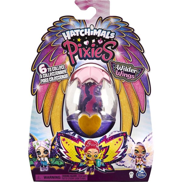 Hatchimals Pixies Wilder Wings con Ali grandi in Tela e 2 Accessori Moda