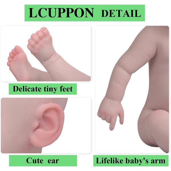 LCUPPON Poupée Reborn en Silicone de 18 pouces, réaliste et imperméable pour bébés