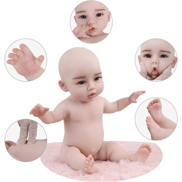 LCUPPON Poupée Reborn en Silicone de 18 pouces, réaliste et imperméable pour bébés