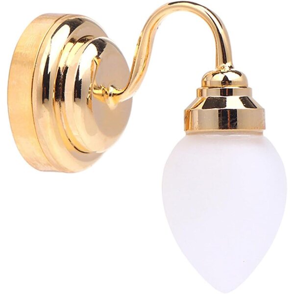 Lampada da parete vintage 1/12 in vetro smerigliato per case delle bambole Tmboryuu