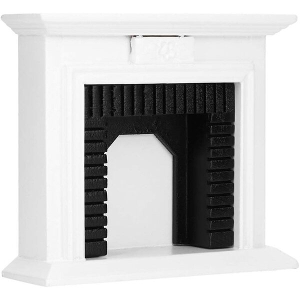 Caminetto in legno per casa delle bambole 1:12, decorazione miniatura artigianale