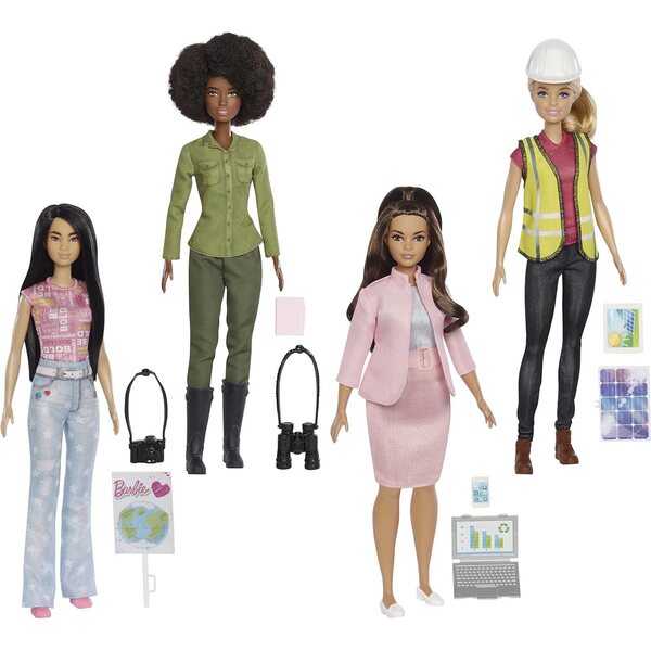 BARBIE -Conj. Bonecas Profissões Equip.Verde HCN25