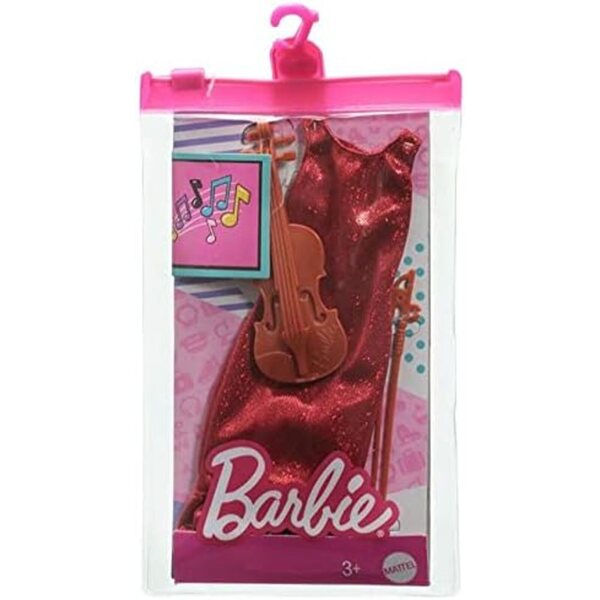Mattel Barbie Kariéra houslistky Fashion Pack Červené šaty a doplňky pro housle