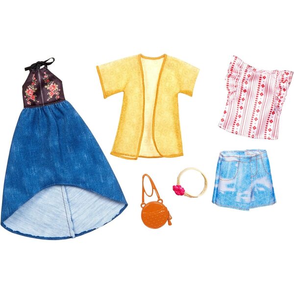 Barbie Urban Boho 2 divatkészlet: divatos ruhák és kiegészítők babáknak