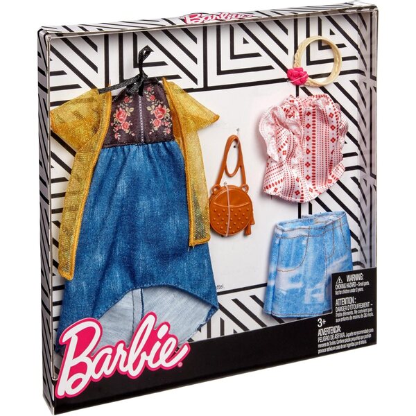 Zestaw mody Barbie Urban Boho 2: modne ubrania i akcesoria dla lalek