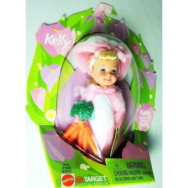 Barbie Easter Garden Kelly 2002 avec costume de lapin rose édition spéciale