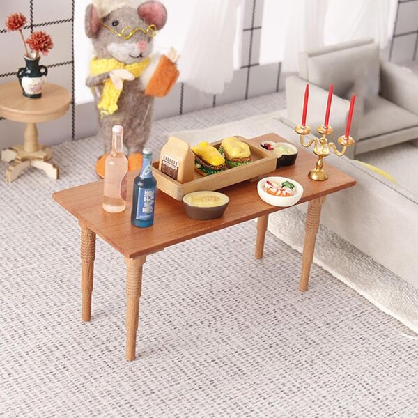 Tavolo da cucina in miniatura legno scala 1/12 per casa delle bambole e scene in miniatura