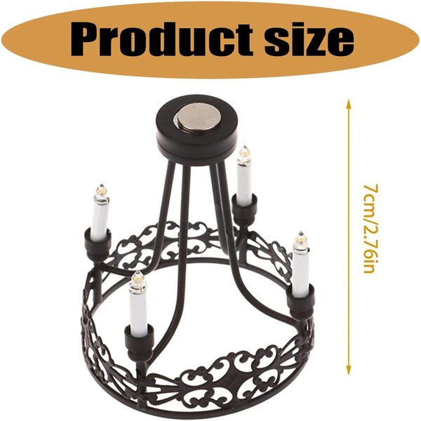 Lampadario in metallo per casa delle bambole - Miniatura decorativa 7 cm