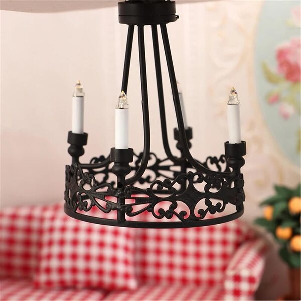 Lampadario in metallo per casa delle bambole - Miniatura decorativa 7 cm