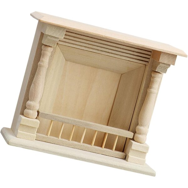 Caminetto in miniatura 1:12 in legno naturale per case delle bambole e modellismo