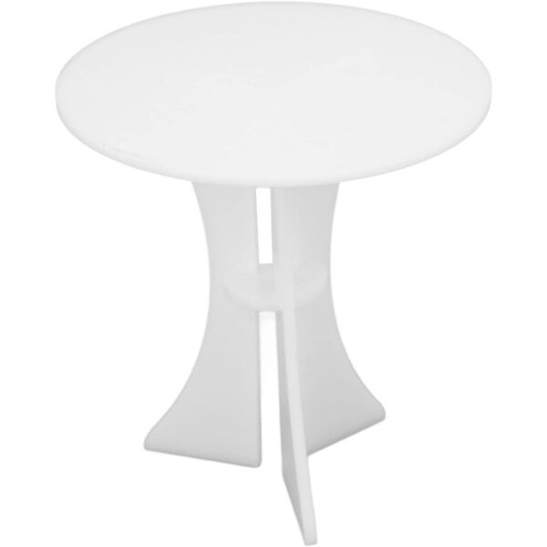 Tavolo Rotondo Acrilico per Casa delle Bambole 1/12 - Design Minimalista 10x9,8 cm