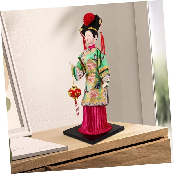 YARNOW Traditionelle chinesische Seda-Muñeca, 32 cm, dekorativ und zum Sammeln, grün