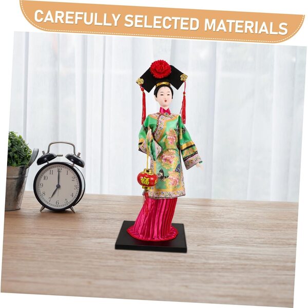 YARNOW Traditionelle chinesische Seda-Muñeca, 32 cm, dekorativ und zum Sammeln, grün