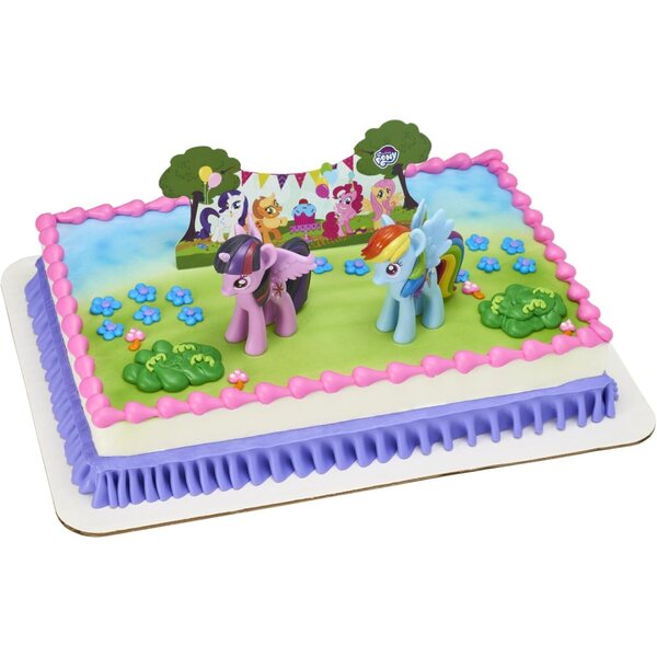 My Little Pony 3-teilige Kuchendekoration mit Ponys und Regenbogen-DecoPac