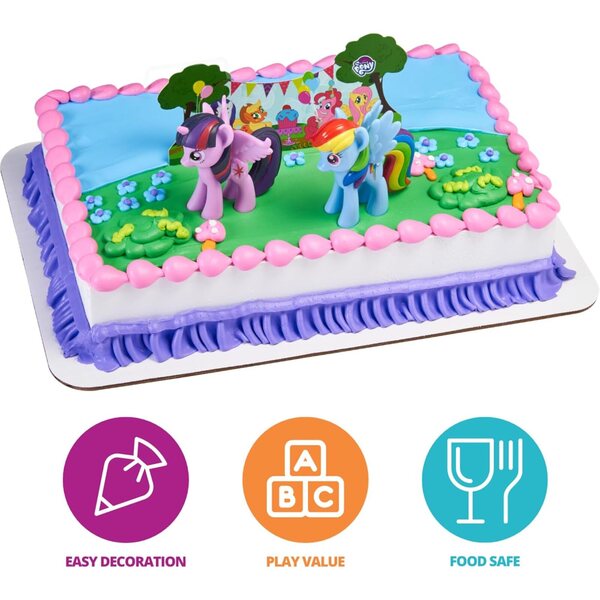 My Little Pony 3 dalių torto dekoracija su poniais ir vaivorykšte DecoPac