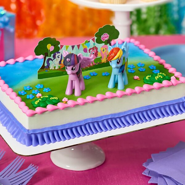 My Little Pony 3 dalių torto dekoracija su poniais ir vaivorykšte DecoPac