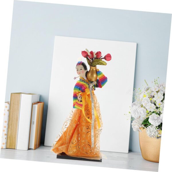 Korejský Hanbok Muñeca 30 cm Artesanal en Tela de Seda - tradiční a elegantní dekorace